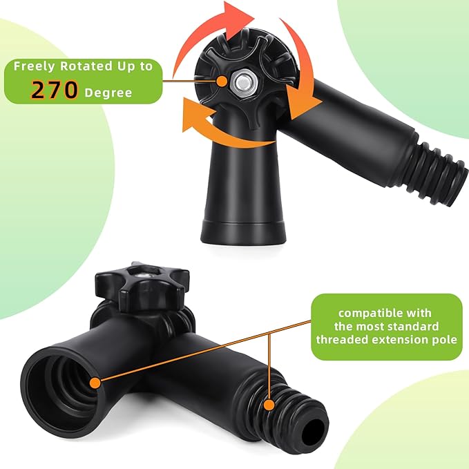 5.6-24 Feet Telescopic Pole with Cobweb Duster, 32 Ft Reach Extension Pole with 2 Washable Cleaning Spider Web Brush Kit Duster Heads and Universal Joint Angle Adaptor for Outdoor & Indoor Cleaning