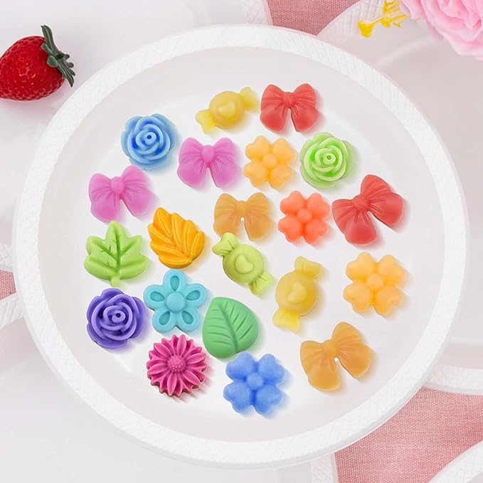 2 Pack Silicone Flower Candy Molds, Daisy Rose Tulip Floral Chocolate Molds with Flower Leaf & Bow Shapes for Baking, Soap, Jello, Ice Cubes, DIY Desserts and Crafts Making