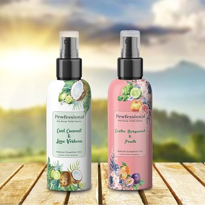 Pewfessional poop spray for toilet, pre poo toilet spray bathroom odor eliminator and air freshener, 2.5 Ounce, 5 pack Travel Size