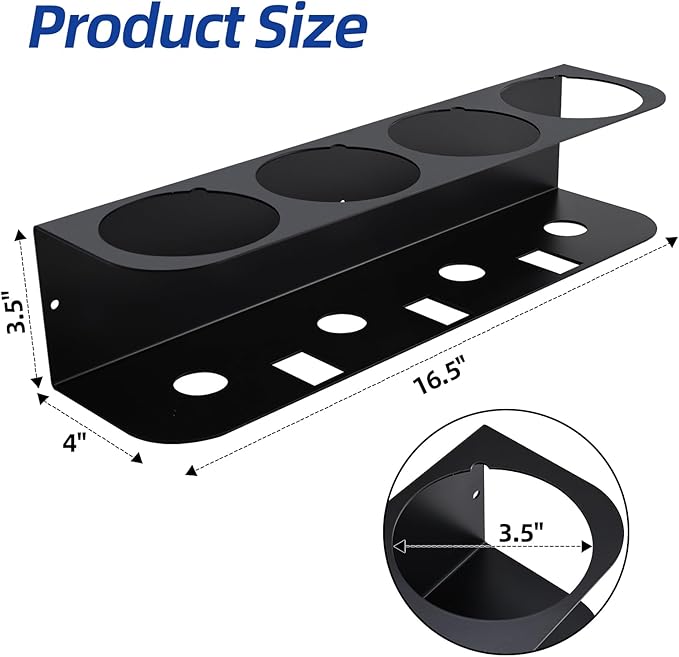 Spray Bottle Holder Wall Mount Metal Spray Can Storage Rack Paint Aerosol Can Organizer for Garage Workshop, 2 Pack