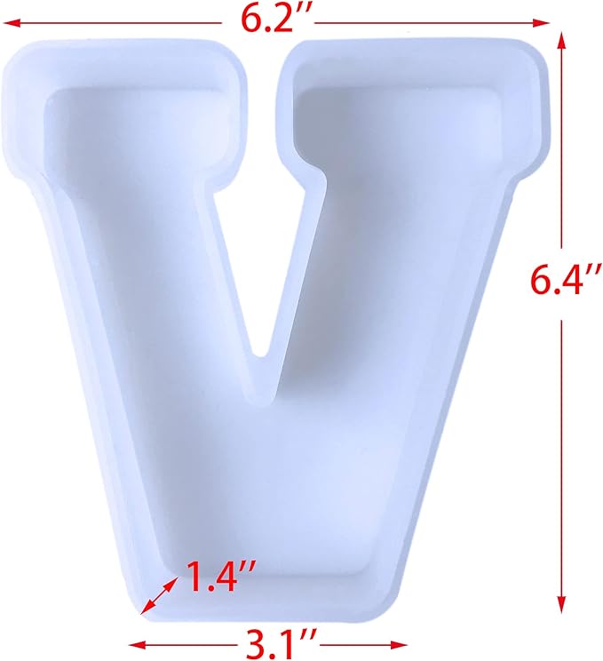 ESEDAGE 6 inch 26 Pack English Alphabet Silicone Letter Mold - Capital & Large Letter Resin Casting Mold