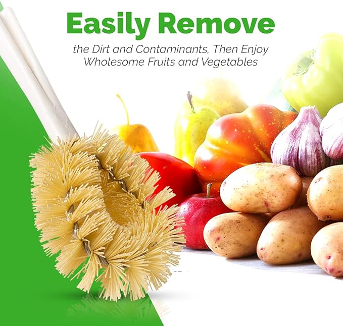 Stanley Home Products Original Vegetable Brush - Sturdy Compact Kitchen Brush for Small to Medium Veggies and Fruits - Removes Dirt Cleans Effectively Perfect for Home Use (1 Pack)