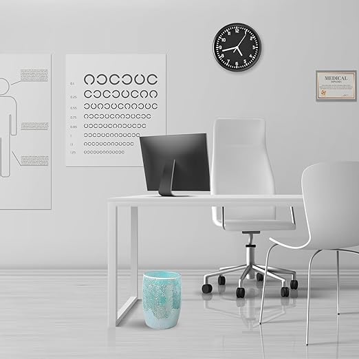 Escenzy Modern Bathroom Trash Can Mosaic Glass 5L | 7" x 10" | Decorative Small Garbage Can | Luxury Waste Basket for Restroom, Office, Bedroom & Kitchen | Shiny Turquoise Green Bathroom Accessories