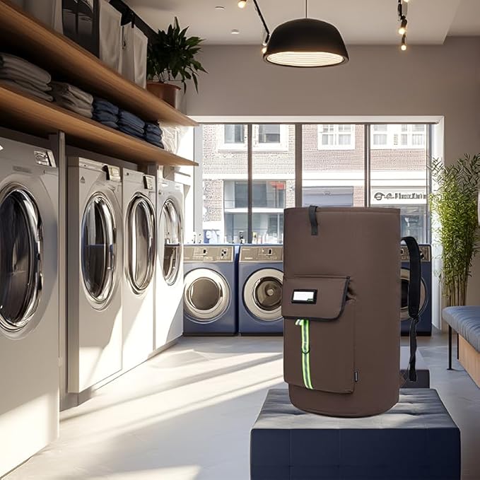 laundry bag backpack,extra-large heavy duty laundry bags,laundry backpack for college students,drawstring closure (Dark blue laundry bag backpack)