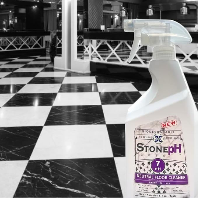 Neutral Floor Cleaner Kitchen & Home Cleaning Surfaces: Safe, Orange, Spray, Marble, Granite, Quartz, Travertine, Non Abrasive & Non Toxic, Biodegradable (Lavender)