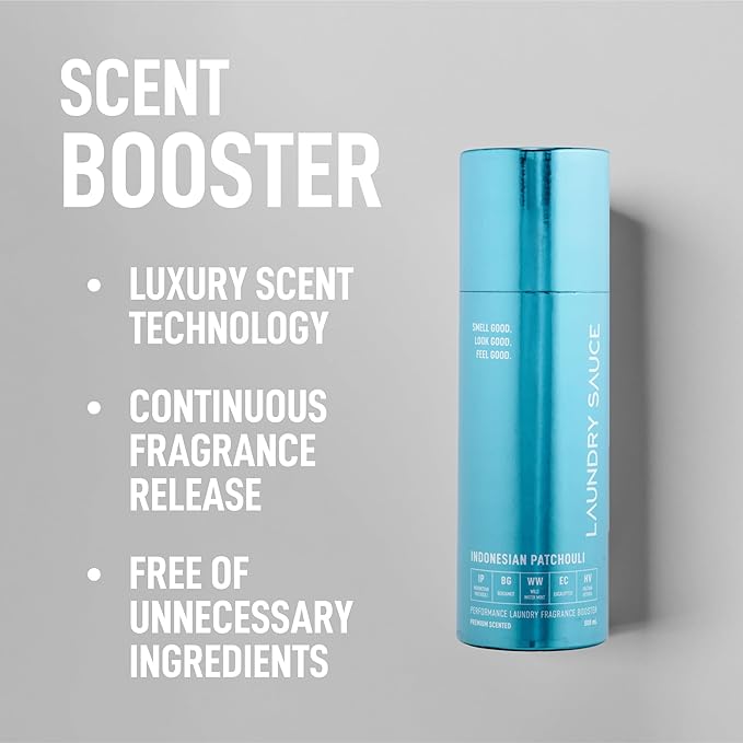 Laundry Sauce - Luxury Scented Laundry Detergent Pods & Scent Booster Bundle (Indonesian Patchouli), Premium Laundry Washing Pods with High-End, Sophisticated Fragrances - Dye Free & HE Compatible