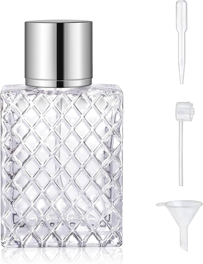 Vintage Glass Spray Bottle - 50ml/1.7 Oz Refillable Perfume Atomizer with 3 Dispenser Types