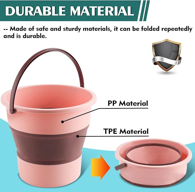 Collapsible Bucket 3PCS 4.5 Gallon/17L Small Plastic Household Cleaning Mop Buckets Foldable Water Bucket for Car Wash Fishing Camping Beach (Large 3 PCS)