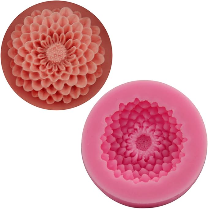 2Pcs Small Sunflower Silicone Mold for Fondant Chocolate Candy Cake Decorating Candle Soap Baking Pastry Polymer Clay