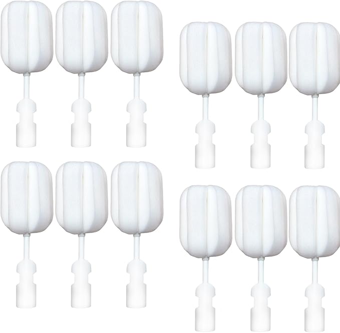 12 PCS Sponge Bottle Brushes Replacement Head Soft Sponge Brush Heads Environmental Protection Cup Cleaner Brush Refill Heads Without Handle (Brush Head 12PCS)