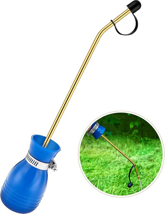 Boao Diatomaceous Earth Powder Duster Bulb Duster Sprayer 3.5 oz with Long Copper Garden Powder Applicator Dispenser for Organic Gardening Agricultural Supplies(Blue)