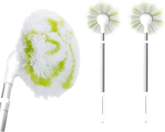 Tub Tile Scrubber Brush with 28" Extendable Pole, 2 Pcs Non-Scratch Soft Tub Brush Mop, Bathroom Brush with Long Handle for Bathtub Shower Sink Basin Tile Wall