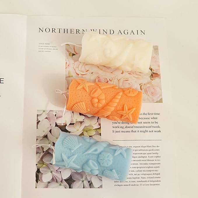 Shell Cylinder Silicone Molds for Resin, Soap & Candle Making - Starfish, Conch, Seafood & More Craft Mold