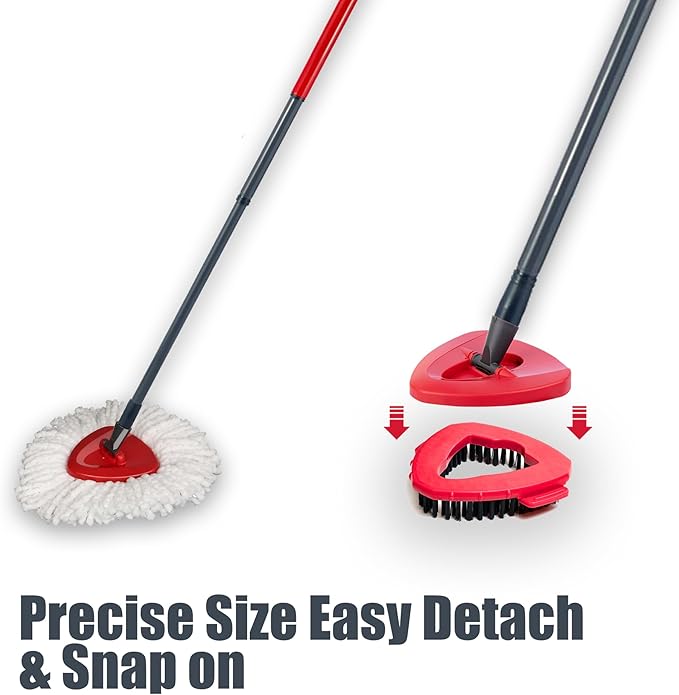 7 Pack Mop Head Replacement for O Cedar: Spin Mop Refill Compatible with Ocedar - Microfiber Replace Heads and Tile Marble Grout Scrubber Bristle for O'ceda