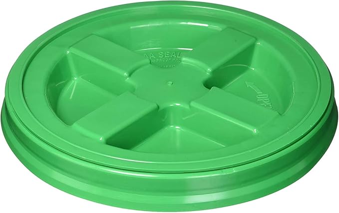 House Naturals 5 Gallon Food Grade Gray Bucket with Green Screw On Air Tight Lid (Pack of 3) BPA Free Made in USA Pails