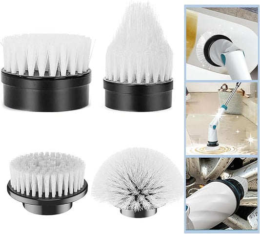Electric Spin Scrubber Replaceable Brush Heads Set, 4 Pack Cordless Spin Scrubber Brush Heads for Household Cleaning Brushes/Bathroom/Floor/Tile/Car