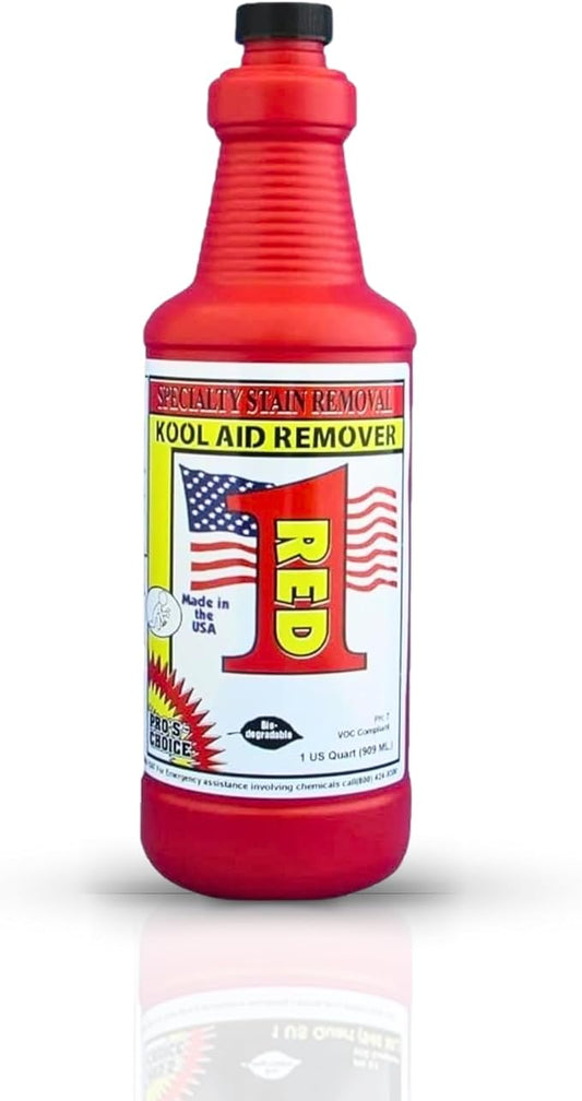 Pro's Choice Red 1 Food Dye Color Remover, Fabric Stain Remover for Kool Aid or Synthetic Food Colors/Dyes, Red Wine Stain Remover for Clothes Laundry, Carpet and Couch, Spot Removal Solution (32 oz)