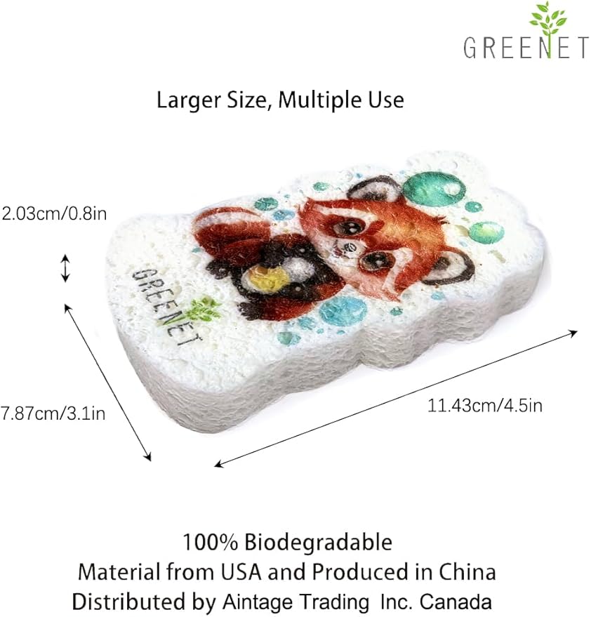 Eco-Friendly Compressed Cellulose Pop-Up Sponges, Expandable Cartoon Design – Biodegradable Dish & Surface Scrubbers, 6-Pack