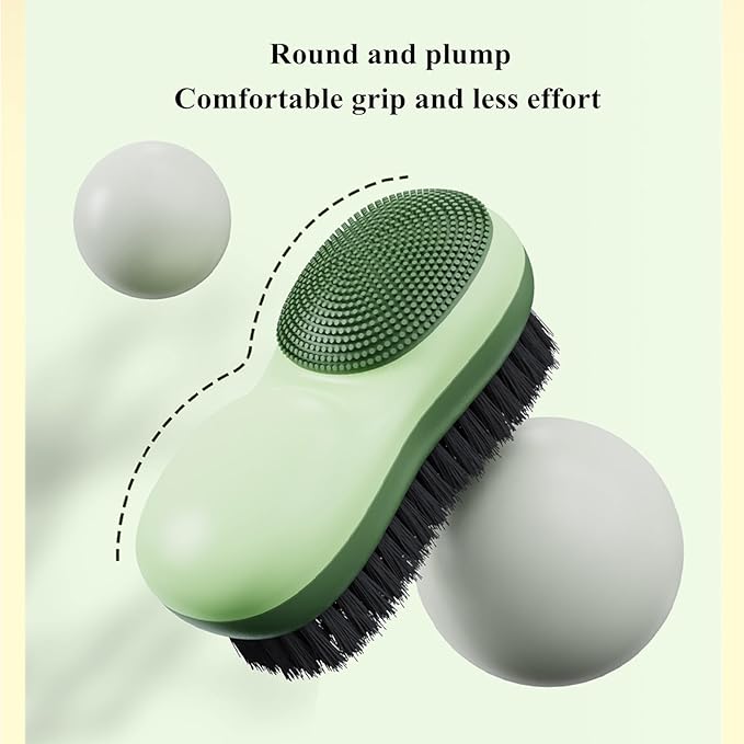 Two-Sided Laundry Stain Remover Brush, Soft Bristle for Scrubbing Out Tough Stains on Wool Cashmere Delicate Fabrics Knits Cotton Leather, Easy to Grip Hand Washing Clothes Brushes (White)