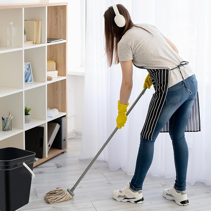 6 Pcs 5 Gallon Square Bucket with Lid,Industries Barrels with lid and Plastic Handle,Rain Buckets,Food Storage Containers DIY Label Stickers Towel and Brush for Paint Storage Tank Crafts