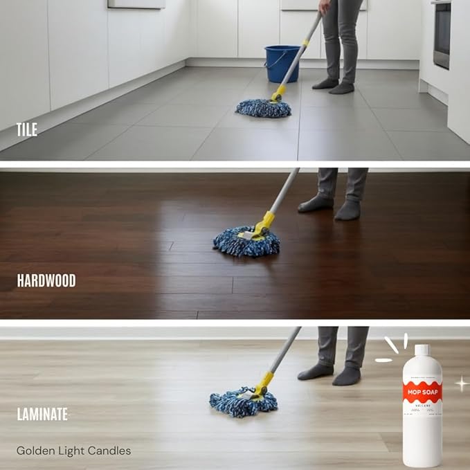 Mop Soap – Highly Scented Luxury Floor Cleaner Concentrate – Volcano Scent, Leaves Floors Shiny Without Residue – Multi-Surface Floor Mopping Solution, Made in USA, 32 oz