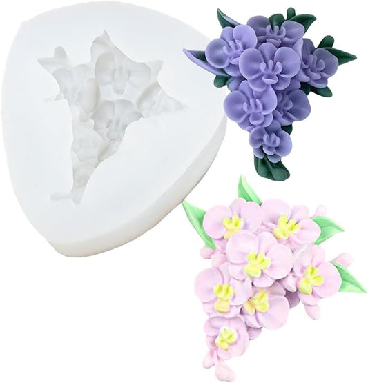 3D Flower Bouquet Candle Soap Silicone Molds Fondant Chocolate Candy Cake Decorating Mould Resin Clay Baking Pastry Tools (Moth Orchid)