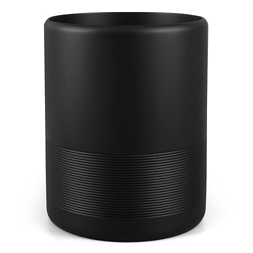 Modern Resin Trash Can Bin, Wastebasket for Bathroom, Kitchen, Office, Home, Black