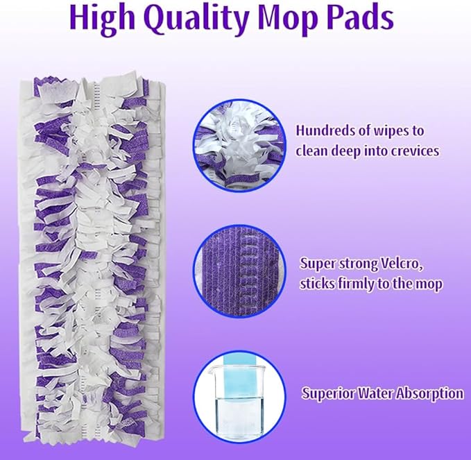 Disposable Mop Pads for S-wiff-er PowerMop Multi-Surface Mopping Pad Refills | Safe on All Finished Floors | Compatible with Swiffer PowerMop (15 Count)