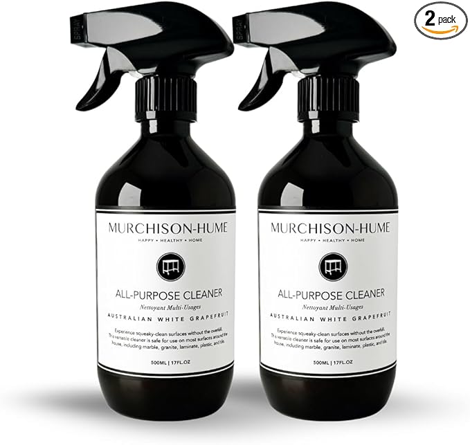 Murchison-Hume All-Purpose Cleaner - Vegan, Plant-Based, and Biodegradable Formula, Safe for Household Surfaces, 17 fl. Oz Refillable Spray Bottle - Pack of 2 (Australian White Grapefruit)