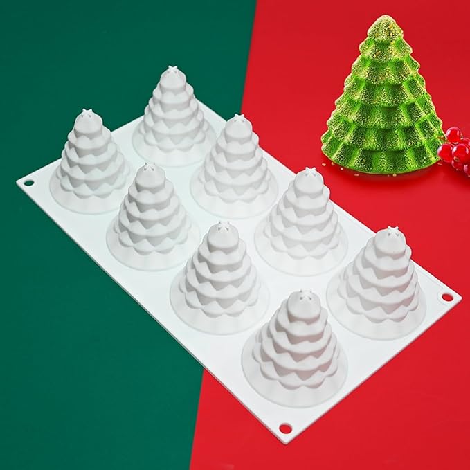 TUKE Christmas Tree Silicone Mold Tree Shaped Molds for Making Handmade Soap Candles, Cake, Jelly Dessert Candy (Christmas Tree J)