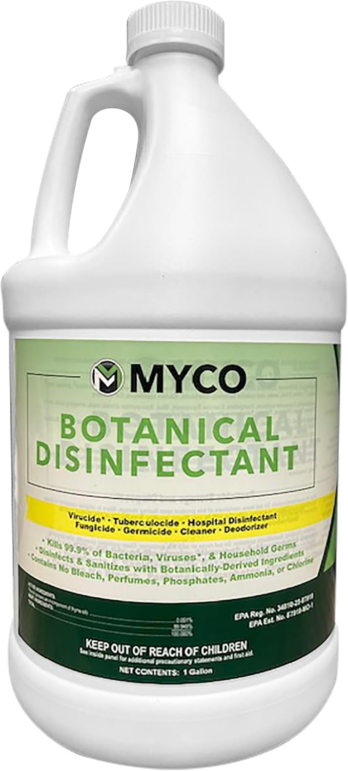 Myco Botanical Disinfectant Cleaner – Natural Plant-Based Ready-to-Use EPA-Registered Disinfectant Spray for Mold, Mildew, Germs, Bacteria & Viruses – Safe for Home & Commercial Use, 4 Gallon