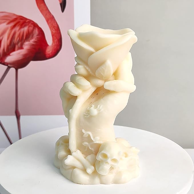 Multi-Purpose Craft Mold - Silicone Rose Mold - Claw Hand, Rose, Skull, Ghost - 3D Candle Mold - Cake, Resin, Clay, Candle, Wax, Chocolate Making Molds - Craft Supplies