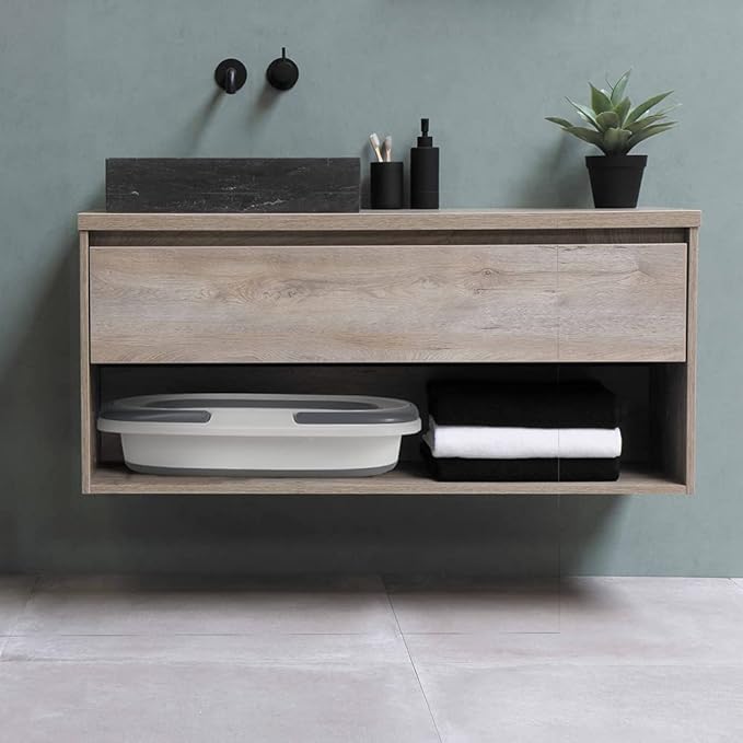 2 Pack Large Collapsible Mop Bucket 4.2 Gallon(16L) with Handle for House Cleaning, Space Saving Outdoor Multiuse Foldable Water Pail for Camping, Fishing, RV(2, Grey)