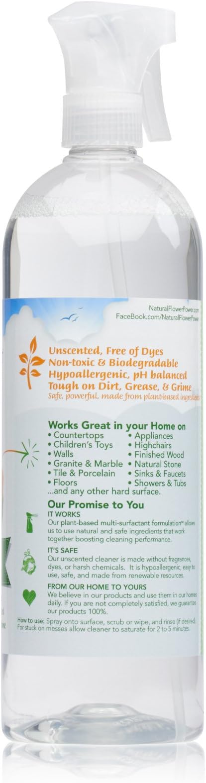 All-Purpose Cleaner Concentrate - Makes 32 Fl Oz Just Add Water - Multi-Surface Cleaning Spray, Non-Toxic, No Harsh Fumes or Chemicals, Child & Pet Safe - Free & Clear (Unscented)
