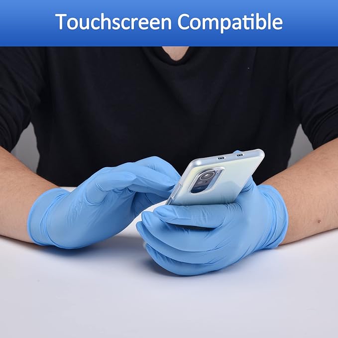 Schneider Nitrile Exam Gloves, Blue, 4 mil, Powder-Free, Latex-Free, for Medical Exam, Cleaning and Food Prep, Non-Sterile