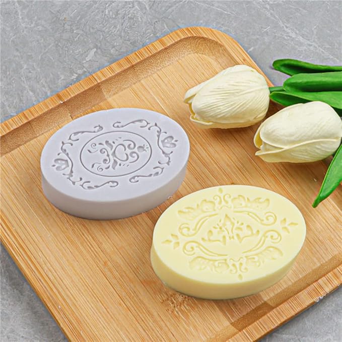 Soap Molds for Soap Making 2 Pack Soap Silicone Mold Cavities Handmade Soap Mold Rectangle Oval and Flower Shapes Baking Mold Bath Molds Silicone