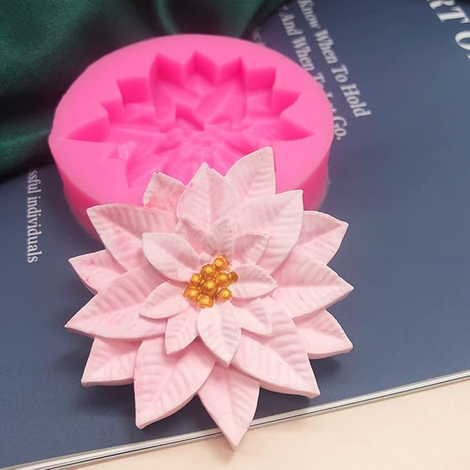 2Pcs Holly Leaf Silicone Mold for Fondant Chocolate Candy Cake Decorating Baking Candle Soap Pastry Polymer Clay Christmas Decoration