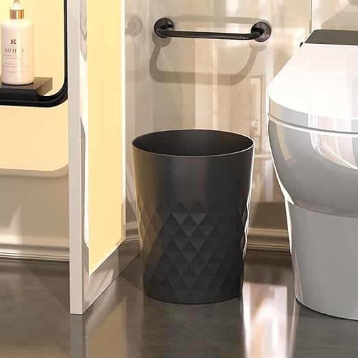 Small Bathroom Trash Can 2 Pack 1.8 Gallon Garbage Can Waste Basket Recycling Bin for Dorms Bedrooms Offices Kitchens, Black White