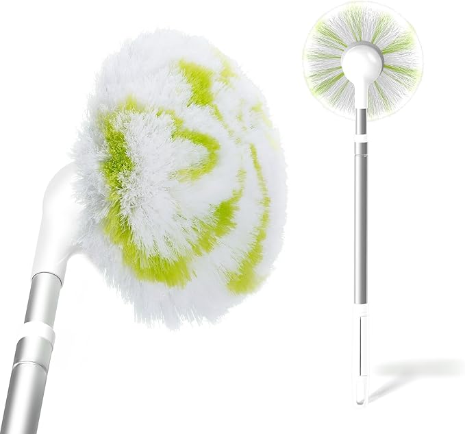 Tub Tile Scrubber Brush with 28" Extendable Pole, 1 Pc Non-Scratch Soft Tub Brush Mop, Bathroom Brush with Long Handle for Bathtub Shower Sink Basin Tile Wall