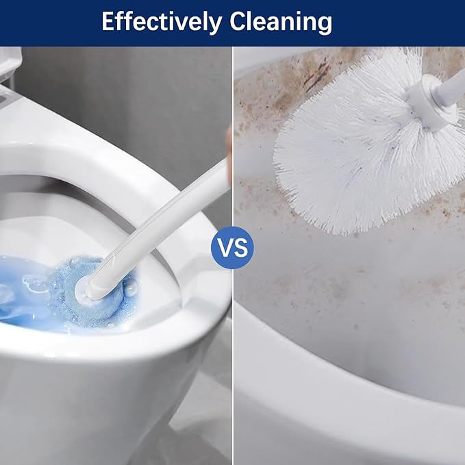 Disposable Toilet Bowl Wand Refills Compatible with Cloro x, Toilets Cleaning Wand Refill 40 PCS, Upgraded Disposable Sponge Bowl Cleaning Heads for Bathroomfor and Bathroom