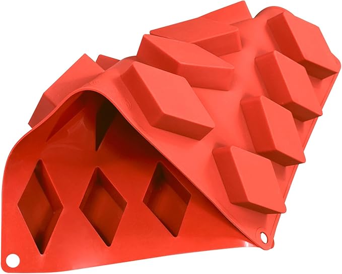 Rhombic Chocolate Baking Molds, 2 Packs 16-Cavity 11.6" x 6.9" Silicone Molds, Diamond Shape Candy Mould for Dessert Cheesecake Truffle Jelly Brownie