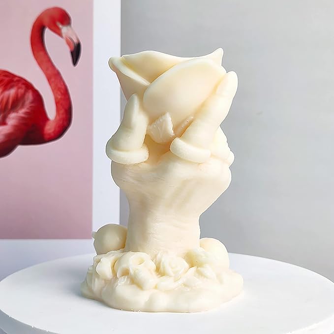 Multi-Purpose Craft Mold - Silicone Rose Mold - Claw Hand, Rose, Skull, Ghost - 3D Candle Mold - Cake, Resin, Clay, Candle, Wax, Chocolate Making Molds - Craft Supplies