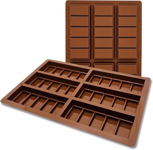 2 Pcs Wax Melt Molds, Rectangle Chocolate Molds, Silicone Chocolate Bar Molds