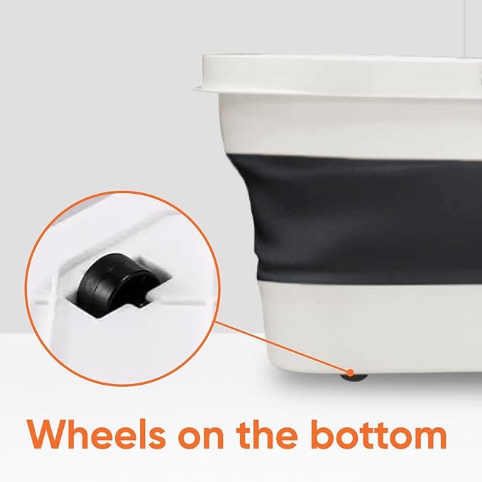 Superio Fold N' Go Mop Buckets with Wheels 6-Pack - Collapsible Cleaning Bucket, 10L, Portable Water Pail for Home, Car, and Outdoor Use
