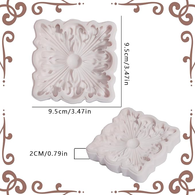 Baroque Cake Decoration Silicone Mold, European Relief Chocolate Fondant Mold, Practical Kitchen Baking Supplies, for Candy, Sugar Craft, Cupcake Toppers, Resin, Clay Crafts