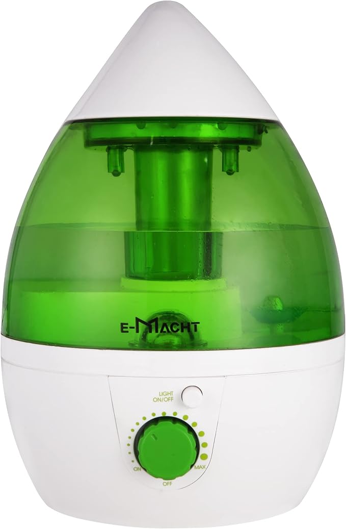 Cool Mist Humidifier for Bedroom & Small Rooms, Quiet 360° Rotation Nozzle, Adjustable, Night Light & Auto Shut-Off, Ideal for Office, Nursery & Plants