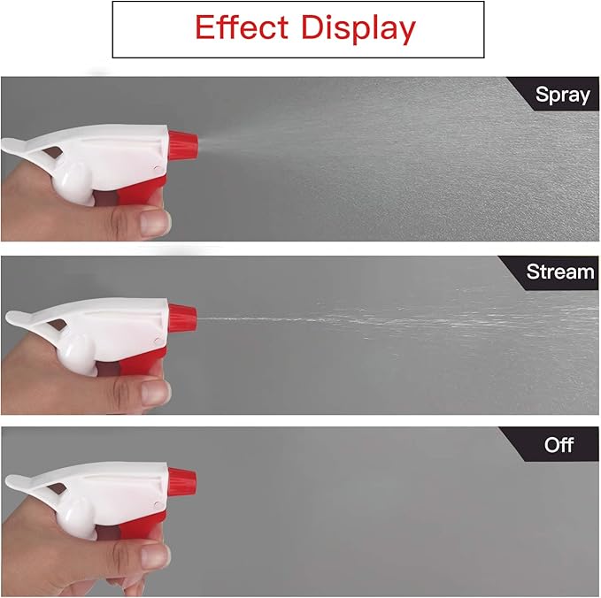 30 Pack Spray Bottle Nozzles, Heavy-Duty Stream Trigger Spray Nozzle Replacement Parts Adjustable Head Sprayer with Mist Stream Sprayer Fits 8oz /16oz Spray Bottles Round 28/400 Neck Bottles