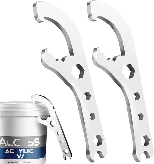 Bucket Opener Paint Can Opener Tool 5 Gallon Lid Opener Remover Wrench Manual Can Opener Spanner for Home Industrial Use Portable Multi-Size Multifunctional Adjustable Wrench 2pcs
