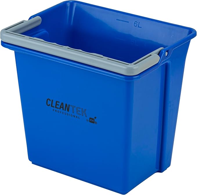 Restaurantware-Clean Tek Professional 6 Quart Cleaning Bucket, 1 Utility Pail with Handle - Heavy-Duty, Portable, Blue Plastic Washing Pail, Perfect for Household, Outdoor, Car Wash and More
