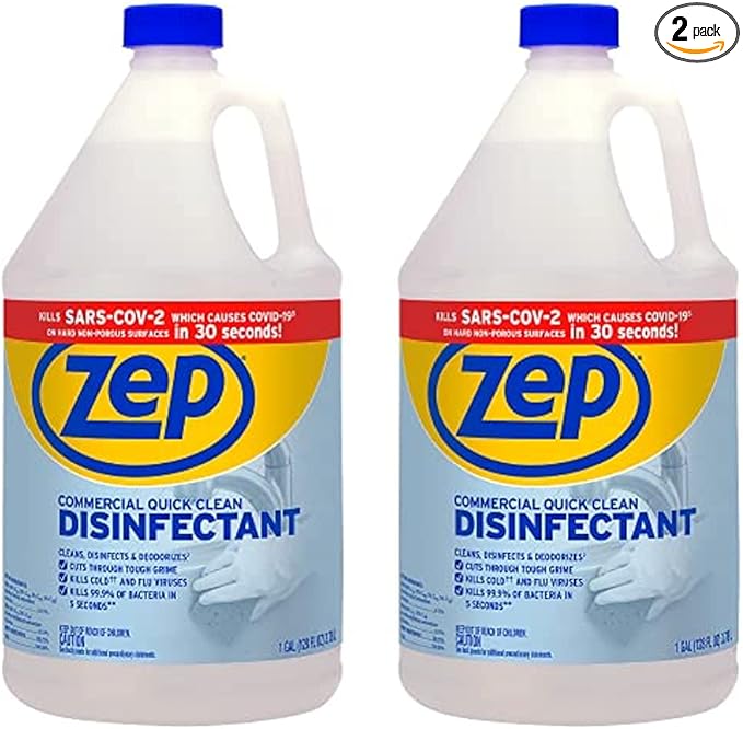 Zep Commercial Quick Clean Disinfectant - 1 Gallon (Case of 2) - ECZUQCD1282